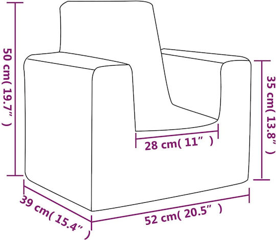 Beige Kids Armchair 52x39x50cm