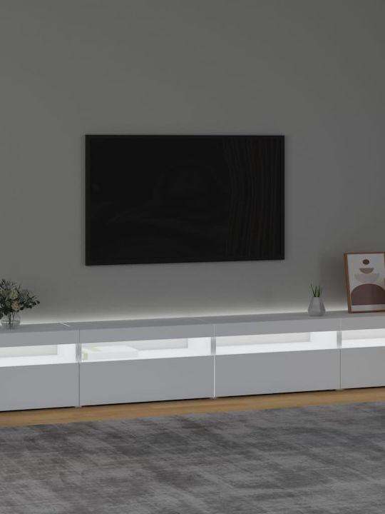 TV-Ständer mit LED-Beleuchtung Weiß M270xT35xH40cm