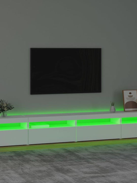 TV-Ständer mit LED-Beleuchtung Weiß M270xT35xH40cm