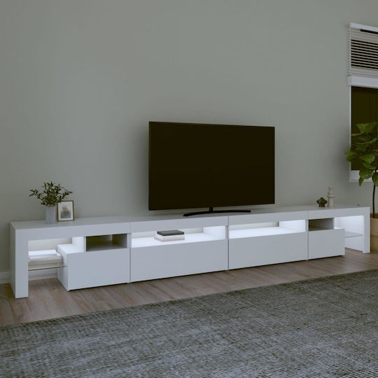 TV Stand with LED Lighting White 290x36.5x40cm