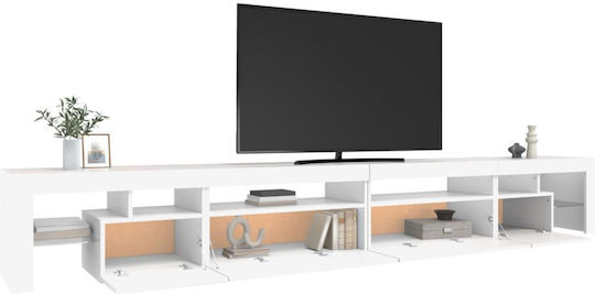 TV Stand with LED Lighting White 290x36.5x40cm
