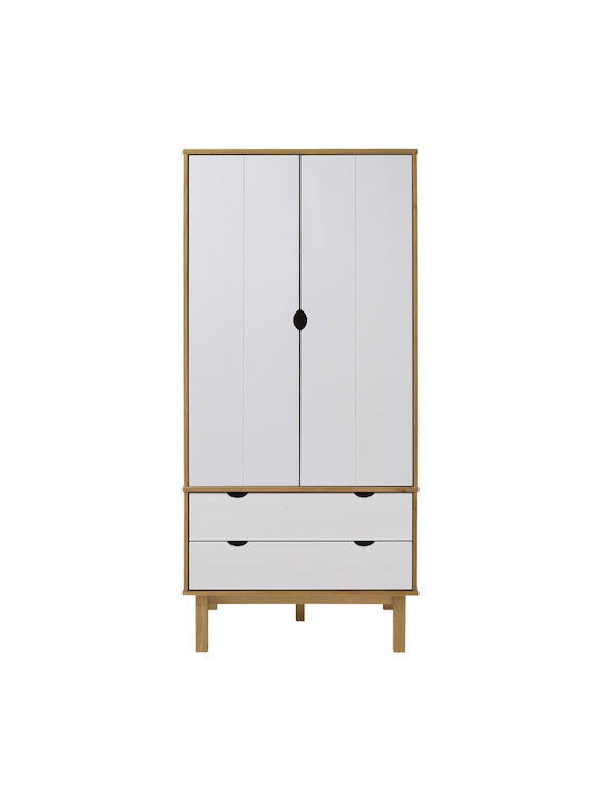 Doppeltür Kleiderschrank Brown / White 76.5x53x172cm