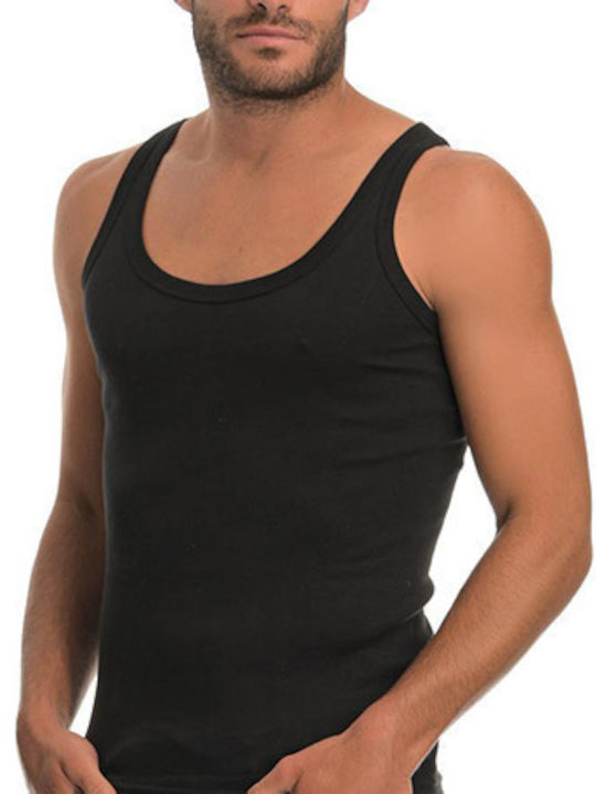-61 Men's Undershirts Sleeveless in Black Color 6Pack