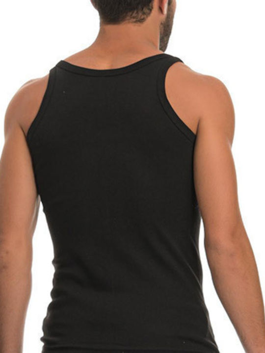 -61 Men's Undershirts Sleeveless in Black Color 6Pack