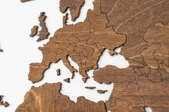 Wall Decor World Map Handmade Wooden 115x65cm