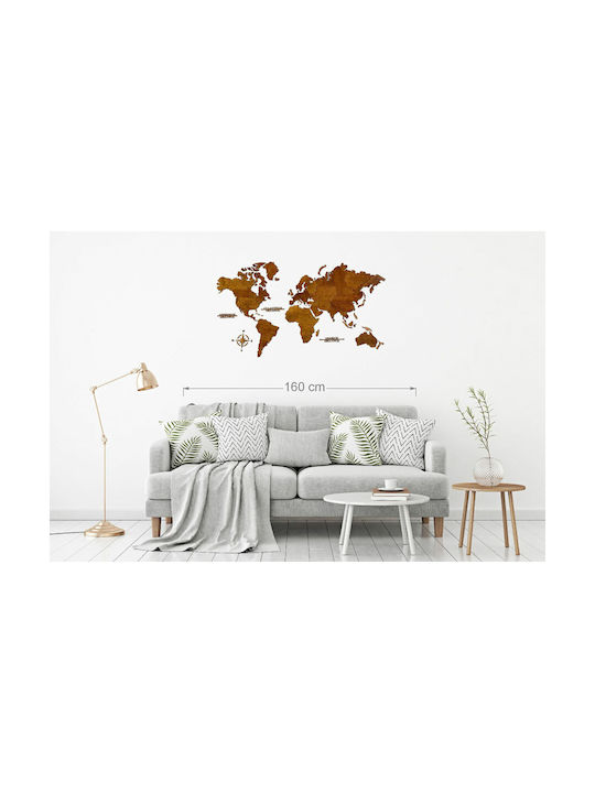 Decorative Wall Decor made of Wooden World Map 115x65cm 1pcs