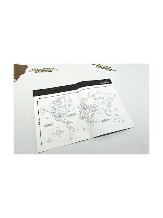 Decorative Wall Decor made of Wooden World Map 115x65cm 1pcs