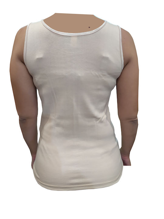Women's Sleeveless Cotton T-Shirt Beige
