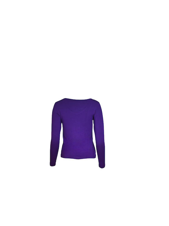 Apple Boxer Lingerie Long Sleeve Bodysuit Purple