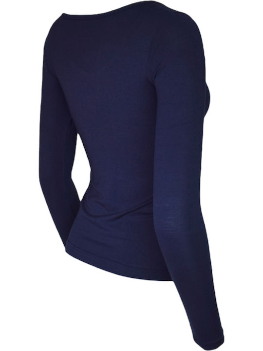 Lingerie Long Sleeve Bodysuit Navy Blue