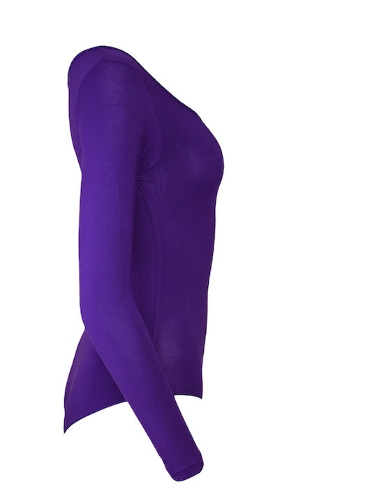 Lingerie Long Sleeve Bodysuit Purple