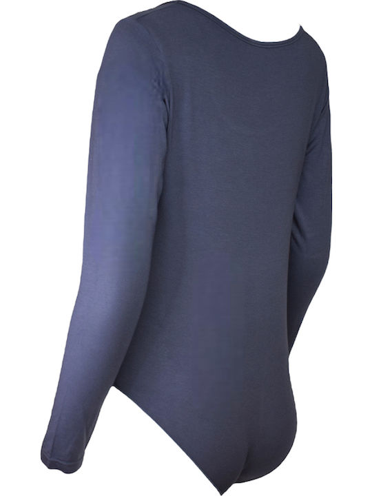 Lingerie Wrap Long Sleeve Bodysuit Anthracite