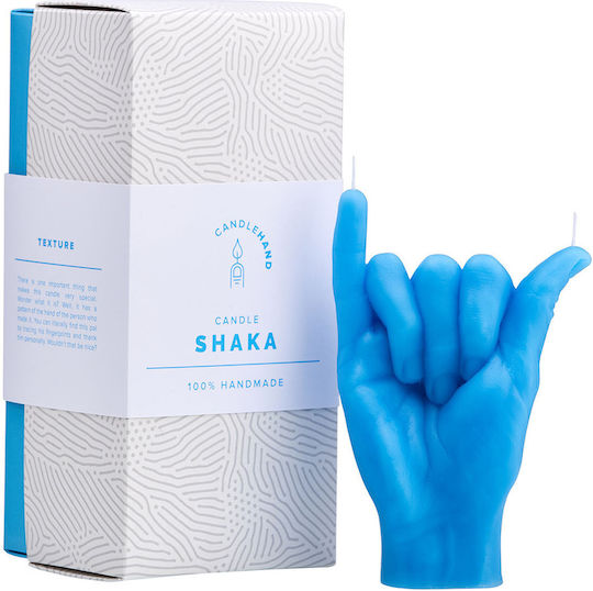 Candlehand Декоративна Свещ Shaka Синя 350гр