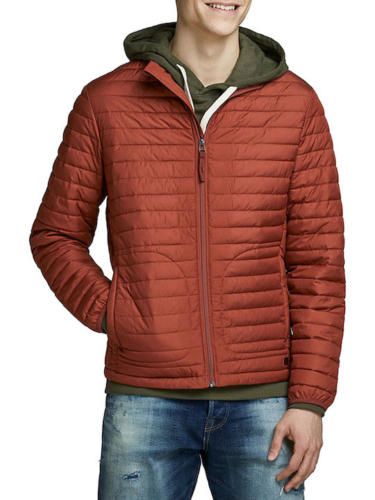 Jack & Jones Ανδρικό Χειμωνιάτικο Μπουφάν Puffer Taba