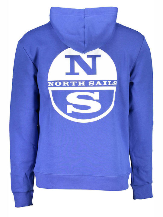 North Sails Men's Sweatshirt with Hood Blue