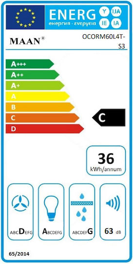 Maan Corona G 60 Συρόμενος Απορροφητήρας 60cm Λευκός