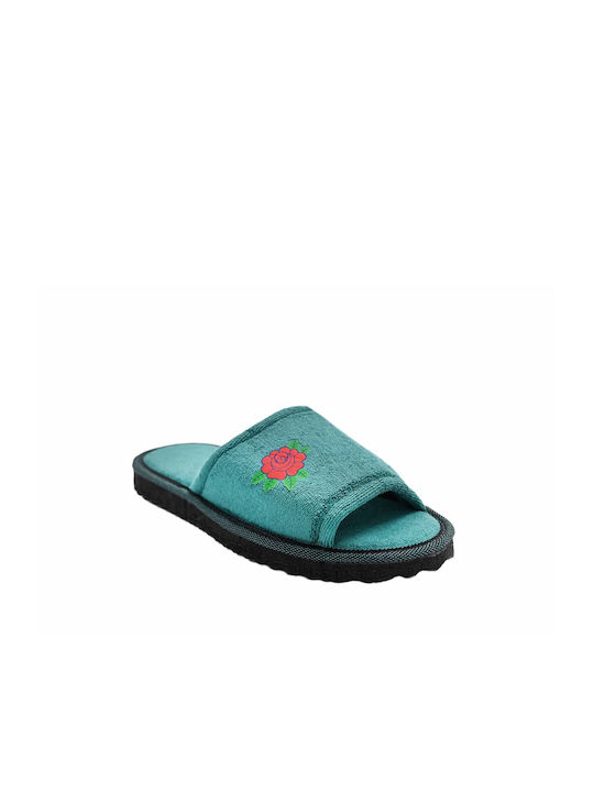 Shoelover Terry Women's Slipper In Green Colour