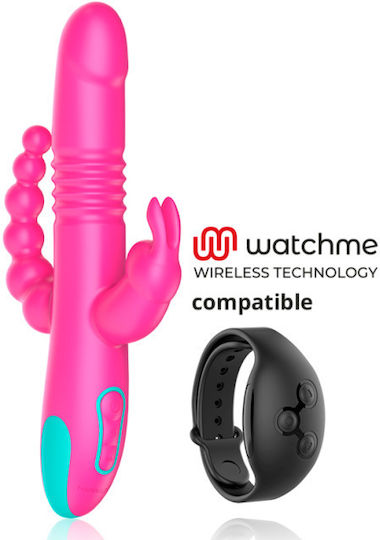 Dream Love Happy Loky Donald Vibrator G-Punkt mit Fernsteuerung dreifache Stimulation 24,5cm Fuchsien