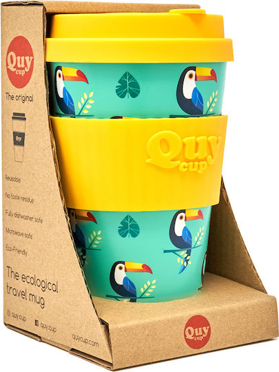 QuyCup Tucano Κούπα Μπαμπού με Καπάκι Πράσινη 400ml