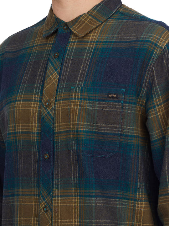 Coastline Long-sleeved Flannel Shirt Checked Real Teal