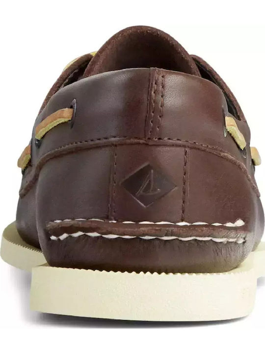 Δερμάτινα Ανδρικά Boat Shoes σε Καφέ Χρώμα