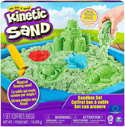 Spin Master Sand Construction Toy Kinetic Sand Sparkle Sandcastle Set Green for Children 3++ Years