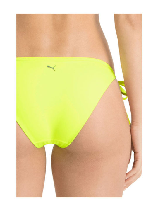 Puma Bikini Slip με Κορδονάκια Κίτρινο