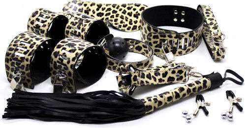 Naughty Toys BDSM-Bausatz 8 Erotik-Accessoires für angehende Paare Tierdruck