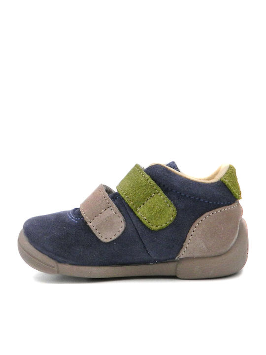 Suede Kids Boots with Velcro Blue