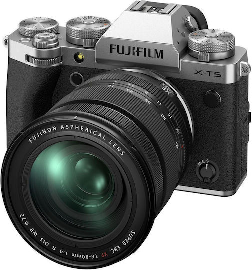 Fujifilm X-T5 Mirrorless Cameră Kit (XF 16-80mm F4 R OIS WR) Argintie