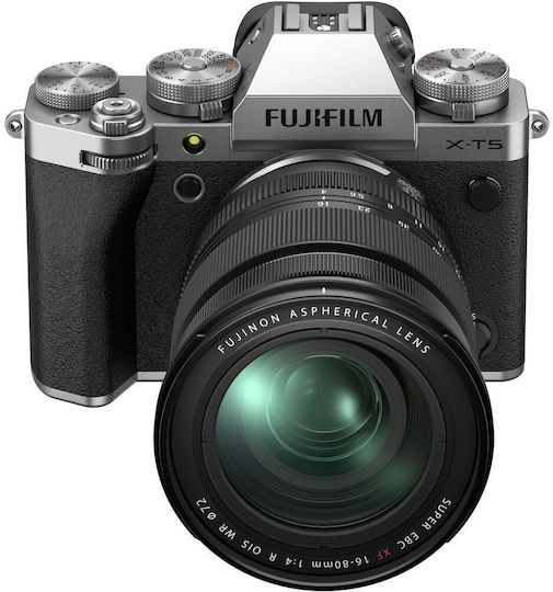 Fujifilm X-T5 Mirrorless Cameră Kit (XF 16-80mm F4 R OIS WR) Argintie