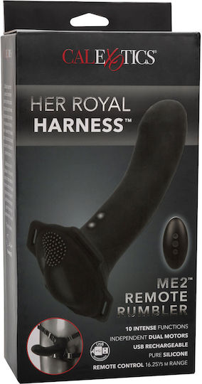 Calexotics Her Royal Gurtzeug mit Dildo 16.5cm und Vibration in Schwarz Farbe