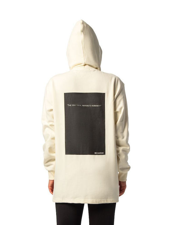 Be:Nation Women's Long Hooded Sweatshirt White