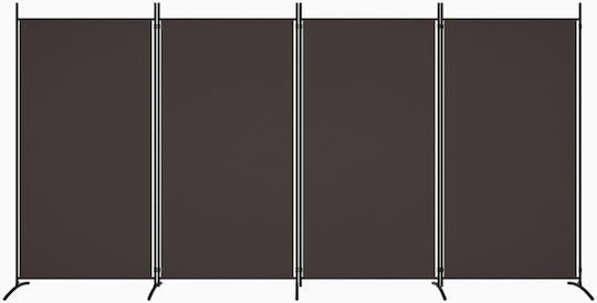 vidaXL Dekorativer Raumteiler Stoff mit 4 Paneelen Coffee 346x180cm