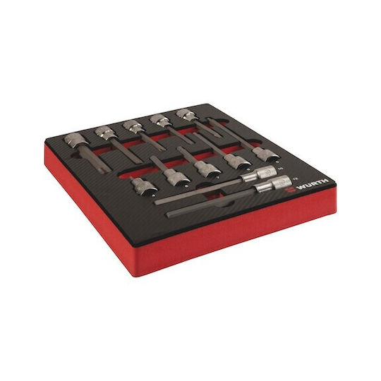 Wurth Long Socket with Motor Allen, Torx and Socket 1/2'' Set 12pcs