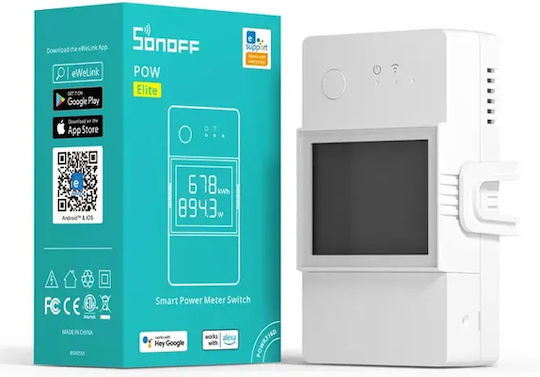 Sonoff POW Elite R3 Κιλοβατοωρόμετρο Ηλεκτρολογικού Πίνακα Αναλογικό Μονοφασικό POWR320D