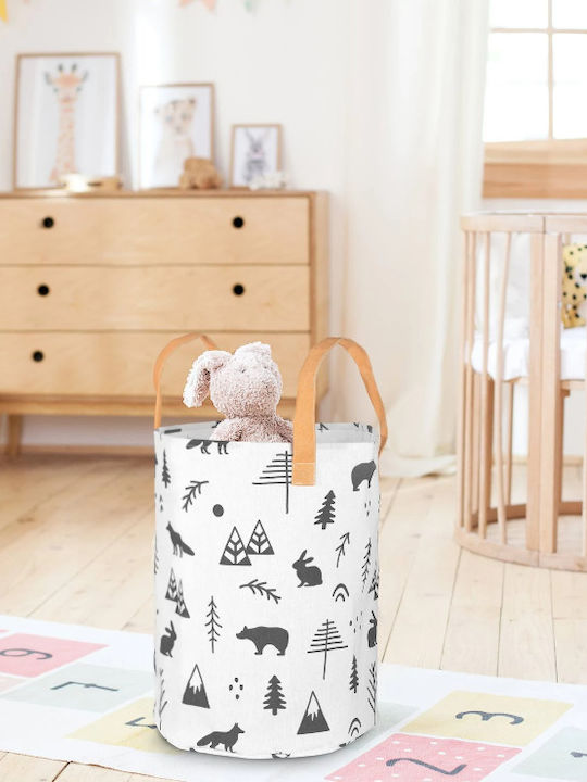 Go Clever Children's Storage Basket made of Fabric Nukido White 35x65cm 1pcs