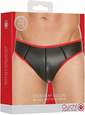 Shots Ouch Neoprene Jockstrap Black / Red