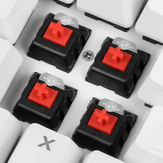 Sharkoon Skiller SGK3 Gaming Μηχανικό Πληκτρολόγιο με Kailh Red διακόπτες και RGB φωτισμό (Αγγλικό US) Λευκό