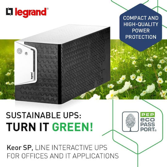 Legrand Keor SP UPS Line-Interactive 1000VA 600W with 2 Power Plugs