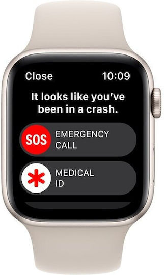 Apple Watch SE 2022 Aluminium 44mm Waterproof with Heart Rate Monitor (Starlight with Starlight Sport Band)