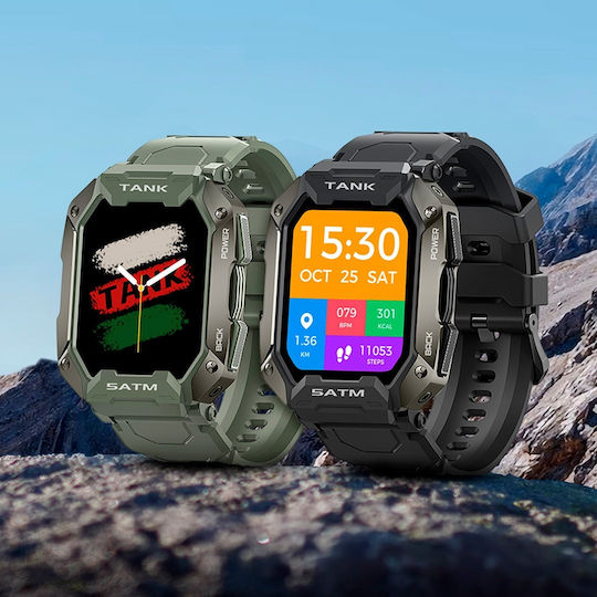 Kospet Tank M1 Waterproof Smartwatch with Heart Rate Monitor (Black)