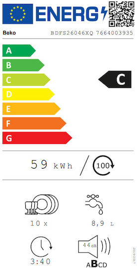 Beko Freistehender Geschirrspüler für 10 Gedecke B44.8xH85cm Inox