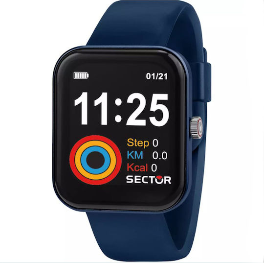Sector S03 Smartwatch με Παλμογράφο (Blue Silicone)