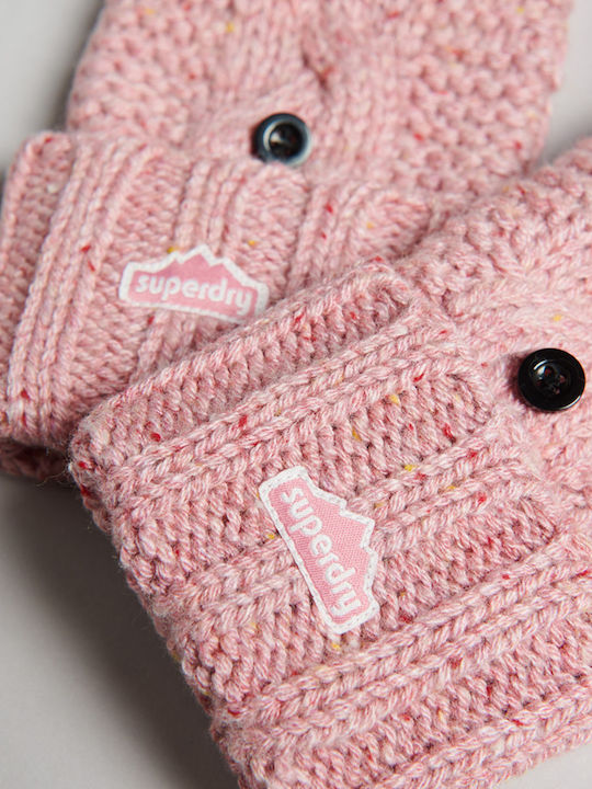 Superdry Rose Tweed Γυναικεία Πλεκτά Γάντια με Κομμένα Δάχτυλα