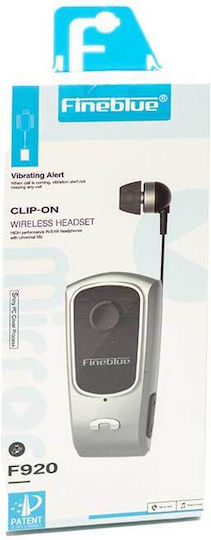Fineblue F920 In-ear Bluetooth Handsfree Ακουστικό Πέτου Ασημί