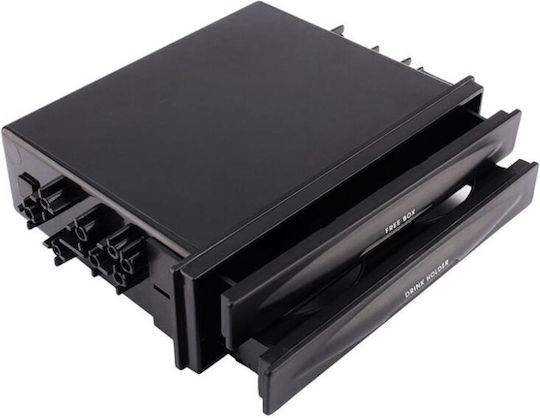 Suport de pahare auto Pliabil 2 Locuri cu șuruburi Suport dublu pentru pahare 1 DIN 173x48mm Negru în Culoare Negru