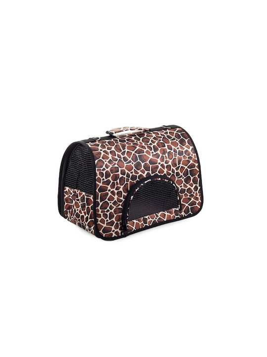 Animal Print Cat Carrier Bag 48x23.5x29.5cm Brown