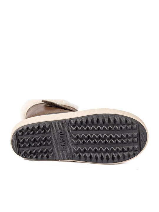 Kids Snow Boots with Velcro Brown