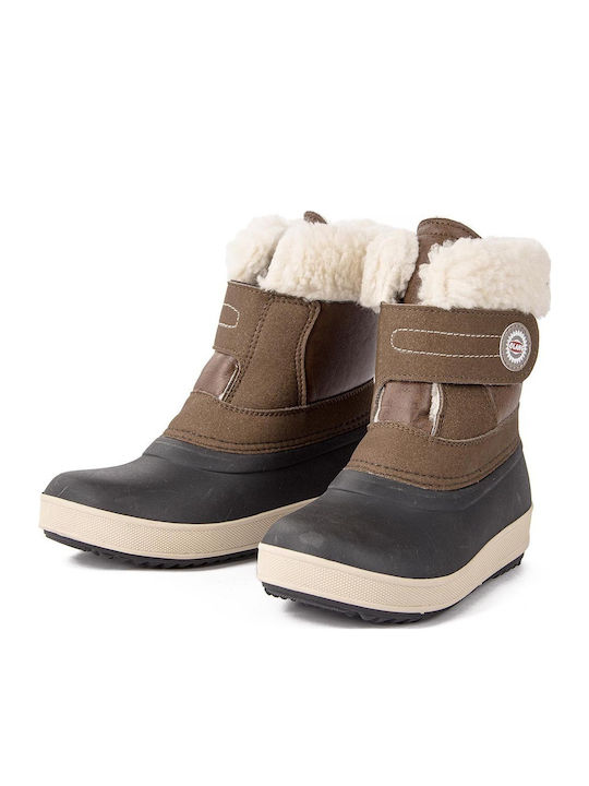 Kids Snow Boots with Velcro Brown